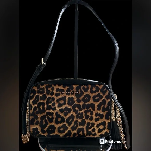 Michael Kors leopard calf hair & leather crossbody bag & wallet DUO! NWT!!! - Picture 5 of 13